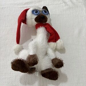 Carlton Cards Ching wired plush vintage Christmas hat scarf Toy
